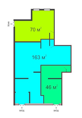 Аренда универсального (торгового) помещения - 46, 163, 70, 279 м2