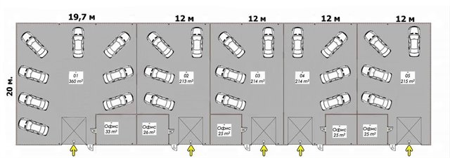 Отапливаемое помещение под автосервис, склад, не энергоемкое производство - 240-360-1360 м2