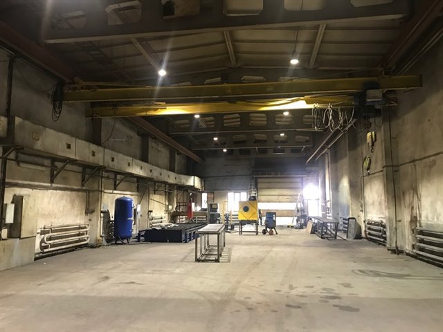 Аренда производственного цеха 1292 м² с двумя кран-балками на 5 т