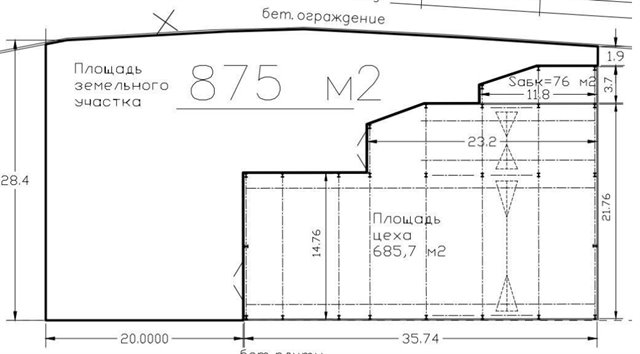 Аренда теплого цеха 685 м² с кран-балкой на 5 т