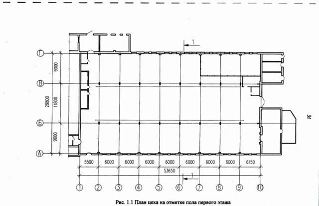 Чертеж цеха с кран балкой